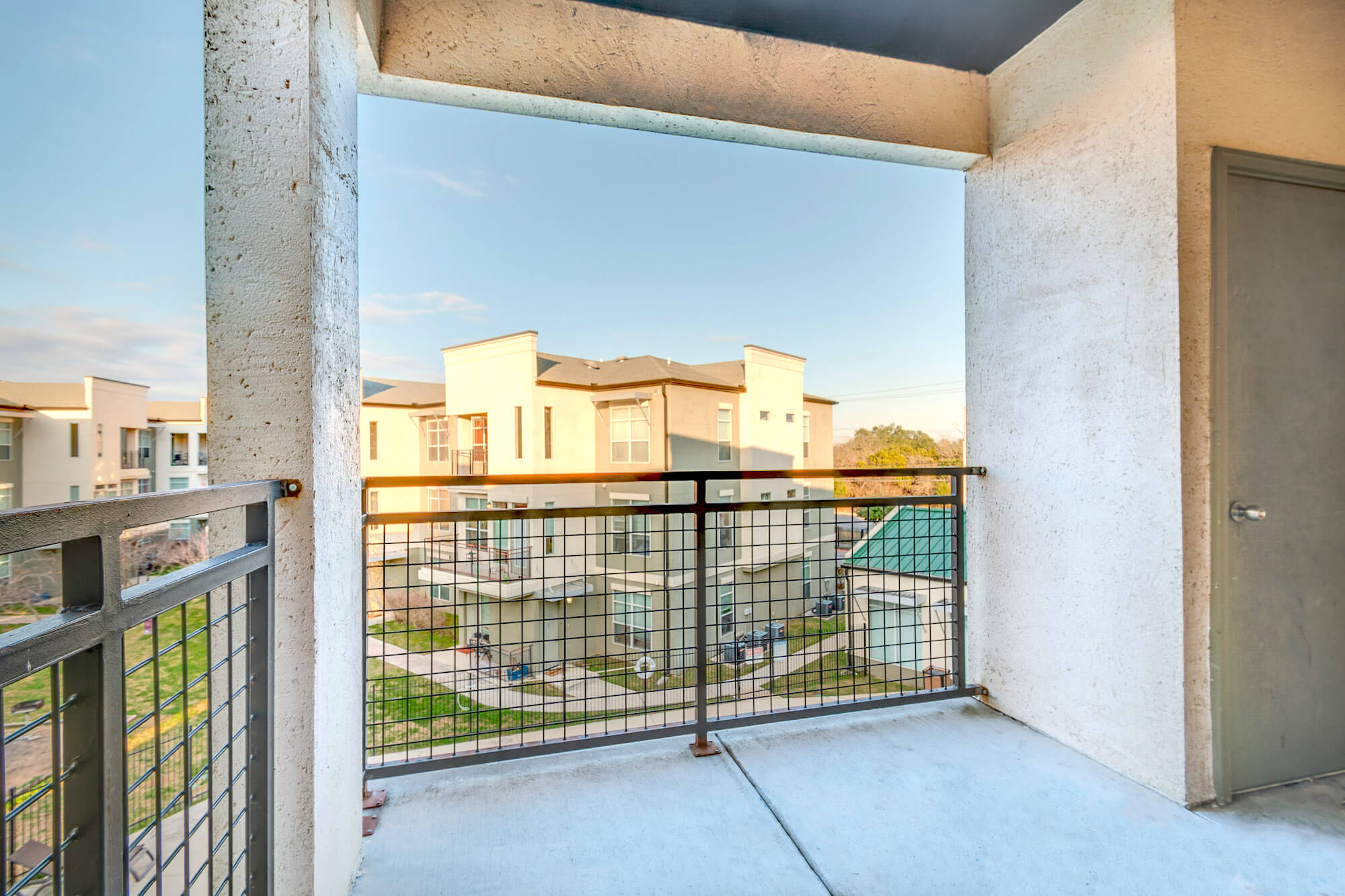 A concrete balcony overlooking the Millennium grounds.