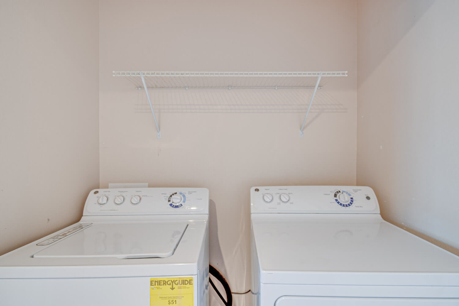 A washer and dryer included in every unit.